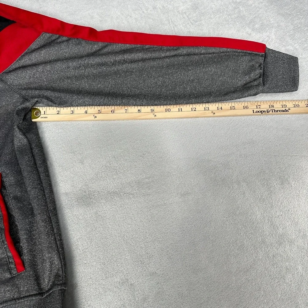 Lotto Track Jacket Mens XL Black Red Gray Full Zip Colorblock Athletic